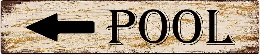 snowsun Metal Sign Pool Vintage Signs Retro Tin Signs Aluminum Sign for Bedroom Kitchen Garden Wall Pub Club Coffee Hanging Decor 4x16 Inch