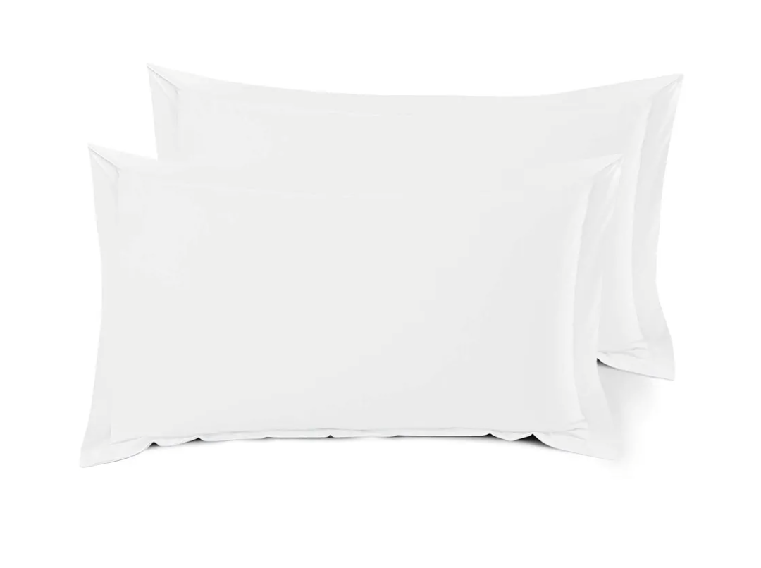 Nestl Soft Pillow Shams Set of 2 - Double Brushed Microfiber Pillow Covers - Hotel Style Premium Bed Pillow Cases, with 1.5” Decorative Flange, Queen 20"x30" - White