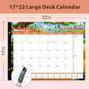 2 x Large Desk Calendar 2026-2027 22x17 Inches,18 Month,Suitable For Home, School Or Office,Monthly Calendar,With Plastic Cover