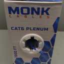 MONK CABLES | CAT6 Plenum Cable 1000ft | UTP, 23AWG, 550MHz | DSX-8000 Certified | Most Certified Cable of The Whole Market (Blue)