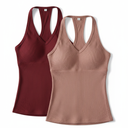 iGENJUN 3 Pack Workout Tops for Women Racerback Basic Tank Summer 2025 Camisole V Neck Slim Fit Ribbed Sleeveless Small