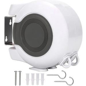 Retractable Double Clothesline – 49 ft x 2 Heavy Duty Clothes Line for Indoor & Outdoor Use, Dual Laundry Line with Easy Installation (White)