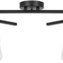 GLOBE Electric 64000125 64" 6-Light Double Center Swivel Track Lighting, Matte Black, Pivoting Track Heads, Center Canopy