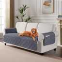 TAOCOCO Waterproof Couch Covers for Pets Dogs with Non Slip Backing, Sofa Seat Covers with Side Pocket for 3 Cushion Couch Washable Dog Couch Cover Protector Sofa Slipcovers(Sofa Plus, Dark Grey)