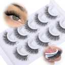 Self Adhesive Eyelashes Natural Pre-glued Lashes No Glue Needed Lashes Cat Eye Lashes Faux Mink Eyelashes Reusable Self Adhesive Lashes 5 Pairs by zanlufly