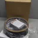 Farmhouse Ceiling Light, 2-Light Round Flush Mount Ceiling Light with Wood and Metal Frame, Black Rustic Light Fixture for Hallway, Entryway, Bedroom, Kitchen