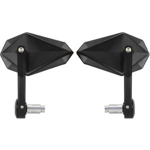 Motorcycle Bar End Mirrors Fit for 7/8'' 22mm Handlebar, CNC Motorcycle Mirror Blue Lens Universal Replacement for Street Bike Dirt Bike Atv Scooter Cruiser Snowmobile-Black