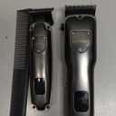 SUPRENT PRO Professional Hair Clippers for Men- Hair Cutting Kit & Zero Gap T-Blade Trimmer Combo- Cordless Barber Clipper Set with LED Display for Mens Gifts (Silver)