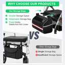 Walkers for Seniors, Rollator Walker with Seat, Walkers for Seniors with seat, 350 lb Capacity,with 8'' Big Wheels, Rolling Walker (Silver)
