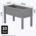 Small HDPE Raised Garden Bed, Elevated Planter Box with Legs, Outdoor All-Weather Planter Raised Beds for Seeds, Herbs, Flowers, Vegetables (Grey)