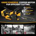 Brushless Electric Chainsaw 12" Cordless Tool Only for Dewalt 20V/60V Battery with Auto Oiler & Security Lock, for Tree Saw Trimming and Branch Wood Cutting (Tool Only)