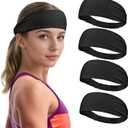 Sukeen Cooling Headbands for Women, Instant Cooling, Moisture Wicking Non-Slip Sweatbands for Women, Elastic Sweat Bands Headbands for Running Yoga Gym Athletic Sports Workouts (Black)