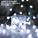 Minetom 33 Feet 100 Led Globe Ball String Lights, Fairy String Lights Plug in with Remote, Waterproof Globe String Lights for Indoor Outdoor Party Wedding Christmas Tree Garden Decoration, Pure White