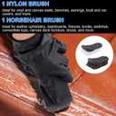 BOXOB Upholstery Brush Set, Horsehair Detailing Cleaner Brush Versatile Upholstery Cleaning Brushes for Boat Car Couch Fabric Carpet Car Interior Leather and Home Furniture