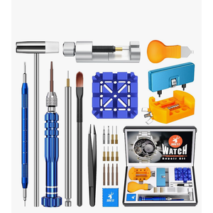 JOREST Watch Repair Kit for Battery Replacement & Link Removal, Resizing &Opener, Watch Repair and Cleaning Screwdriver Set, Wrench Back Remover, Spring Bar Tool