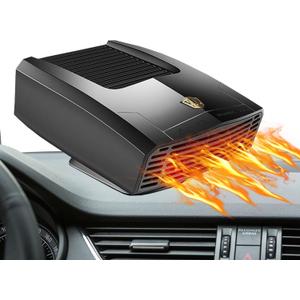 Car Heater - Portable Heater for Car, 12V 200W Car Heater That Plugs Into Cigarette Lighter, Car Defroster Windshield Demister, Auto Defogger 360 Rotatable Heater for Car, SUV, Jeeps, Trucks, MPV