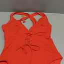 SHAPELLX Women One Piece Swimsuits Tummy Control Bathing Suits Push Up Slimming Swimwear with Built-in Bra V Neck (XX-Large, Red)