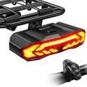 WSDCAM Bike Cargo Rack Tail Light with Turn Signals and Brake Light, Wireless Bike Horn Alarm, Auto On/Off USB C Rechargeable Bicycle Tail Light Rear Rack Bike Light Turn Signal Lights for Road Safety