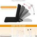 Adjustable Floor Chair with Back Support Foldable Meditation Chair, Black, Upgraded Comfort