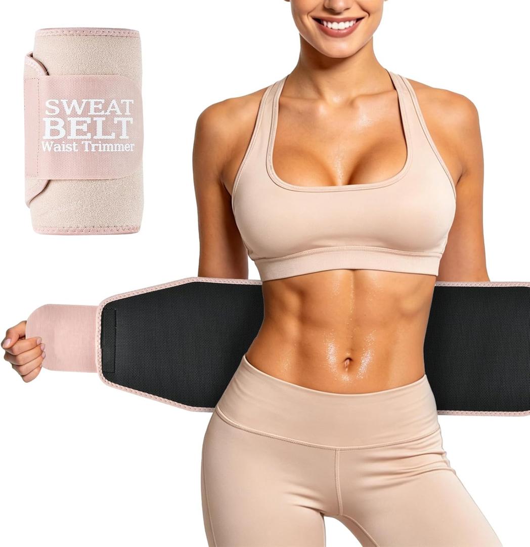 Lisacool Waist Trainer for Women Lower Belly Fat,Waist Sweat Band for Women,Belly Band Tummy Control & Workout Waist Trimmer (Beige)