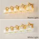 Modern Bathroom Vanity Light 5-Lights Chrome Crystal Wall Lamp Bathroom Modern Crystal Vanity Lighting