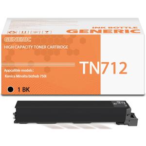 TN712 Toner Cartridge for TN711K TN712K(A3VU030) Toner Cartridge Compatible with C754 C654 754E 654E Toner Page Yield 47200 (1 Pack)