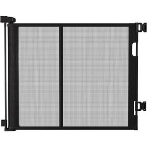 100 inches Retractable Baby Gate, 34 inches Tall Extra Wide Mesh Safety Gate for Open Floor Plans, Wide Doorways, Baby and Pet Barrier for Indoor Outdoor Use, Black