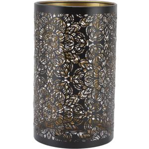 Lamp Shade Long Cylindrical Lamp Shade Cover with Flower Hollow Carving, Detachable Nightstand Table Lamp Shade, 4.7x4.7x7.9 In Wrought Iron Lampshade for E27 E26 Bulb