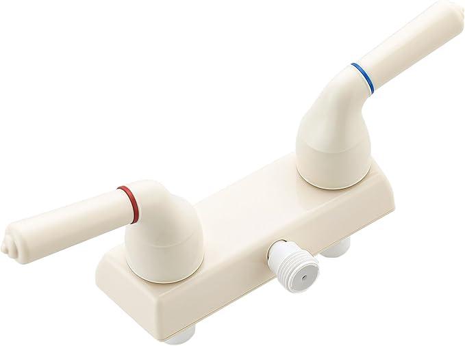 Camper Shower Dual Faucet, RV Shower Faucet Replacement ,RV Shower Faucet Valve Diverter with Winged Levers, Camper Bathroom Faucet Valve