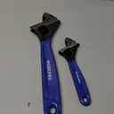 WORKPRO 2-piece Adjustable Wrench Set, 6-Inch & 10-Inch Wrenches, Wide Jaw Black Oxide Wrench, Metric & SAE Scales, Cr-V Steel, for Home, Garage, Workshop (Blue)