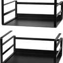 Nxconsu 2Pack Under Shelf Storage Basket Organizer Hanging Holder for Cabinet Pantry Kitchen Cupboard Desk Counter Bookshelf Organization Add-on Space Saver Heavy Duty Slide-in Black , Small 
