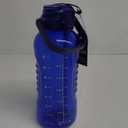 AQUAFIT 64 oz Water Bottle with Time Marker - 2in1 Straw & Chug Lid - BPA Free Big Water Bottle with Straw - Gym Water Bottle with Strap - Water Jug (64 Ounces, Blue)