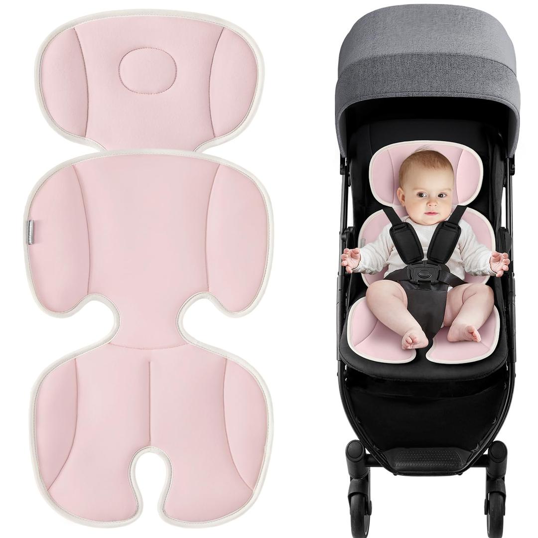 Baby Stroller Cooling Pad Universal Soft Cooler Pad Breathable Adjustable Car Seat Liner Detachable 2-Piece Cooling Cushion Fits Strollers, Car Seat, High Chair, Bassinet, Swing