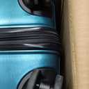 U.S. Traveler Boren Expandable Hardside Rugged Travel Luggage with 8 Spinner Wheels, Teal, Checked-Medium 26-Inch, Checked-Medium 26-Inch, No USB Port