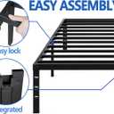 NEW JETO Metal Bed Frame,Queen Size Bed Frame with Storage Space,Heavy Duty Sturdy Mattress Foundation,Easy Assembly,No Box Spring Needed, Black,14 Inch,Queen,Bedroom Furniture