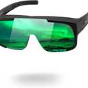 FEISEDY Polarized Fit Over Glasses Sunglasses for Men Women, Sports Wrap Around for Driving Cycling Fishing B0315 (Large, 04 Black Frame/Green Mirrored Lens)