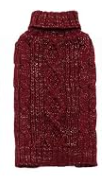 KYEESE Dog Sweaters for Medium Dogs with Golden Thread Turtleneck Dog Cable Knit Pullover Sweaters for Cold Weather, Red, X-Large