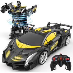 BLUEJAY Transform Rc Cars for Boys 4-7 8-12, 2.4Ghz Remote Control Car 1:18 Scale Transforming Robot, One-Button Deformation 360 Rotation Car Toy Gifts for Boys 3-5