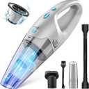 Handheld Vacuum Cordless, Hand Vacuum Cordless Rechargeable with LED Light/Multi Accessories,1.6lbs Car Portable Vacuum Cleaner for Pet Hair, Home, Car, Office (Gray)