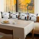 OBSEDE Fall Pillow Covers 18x18 Set of 4, Black Cat Cute Ghost Harvest Cushion Cases Inserts for Sofa Couch Bed Home Decor Thanksgiving Farmhouse Decorations, Single-Sided Print