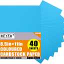 Aqua blue Cardstock 8.5 x 11 Thick Paper, 40 Sheets 65 LB/180 GSM, Cardstock Printer Paper for Invitations, Menus, Wedding, DIY Cards, Kids School Supplies