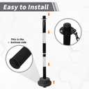 35" Traffic Safety Cones with Heavy Base, Reflective Stripes & 5FT Link Chain Delineator Stanchions Posts for Parking Spaces, Driver Training, Event Barriers, Roadway, Construction 8 Pack