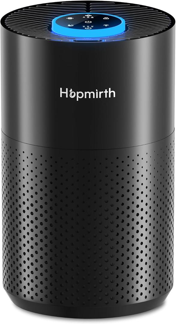Upgraded Air Purifiers for Bedroom & Home with H14 True HEPA Filter, Covers Up to 1280ft, 360 Air Intake, Quiet Pet Air Purifier, Fragrance & Timer, Removes Smoke, Pet Dander & Pollen, Black