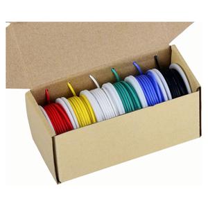 TUOFENG 20awg Wire Flexible Stranded Wire,20 Gauge Wire Tinned Copper Silicone Rubber Insulated (6 Different Colored 23ft / 7m Each) 20awg Silicone Wires