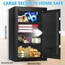 5.1 Cuft Large Home Safe, Waterproof Fireproof Safe Box for Money with Combination Lock and Spare Keys, Fire Proof Security Safe for Home Use, Fire Water Proof Safe for Documents Firearm Medicine