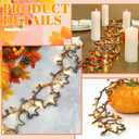Thanksgiving Dinner Table Decoration Maple Leaves Rattan Light 3.94ft Thanksgiving Rattan Decor with Berry String Lights Battery Operated Fall Decor for Mantle Table Centerpiece Fireplace