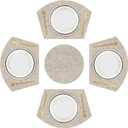 SHACOS Large Size Wedge Shape Placemats with Centerpiece Round Mat Set of 5 Round Table Place Mats Washable Dining Table Placemats Reversible, Beige (4 pcs 13.7"x19.6" Wedge+ 1 pc 14" Round)