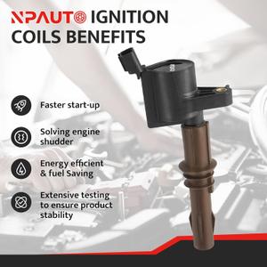 Ignition Coil Pack Compatible with V8 4.6 5.4 2008 2009 2010 Ford F150 F250 F350 Super Duty, Expedition Explorer Mustang Lincoln Navigator Mercury Mountaineer 4.6L 5.4L, Brown Boot C1659 DG521 FD509