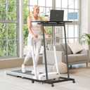 Eocnrhe Treadmill Desk, Mobile Small Standing Desk with Wheels for Walking Pad, Portable Table for Laptop, Rolling Table Adjustable Height, Bedside TableBlack, Compact