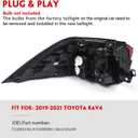 Huray Right Outer Tail Light for Toyota RAV4 2019-2024 Passenger Side Taillight Rear Lamp Assembly Replacement for TO2805148 815500R090